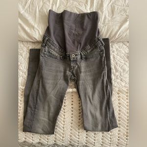 Mama skinny high rib maternity gray jeans size 4
